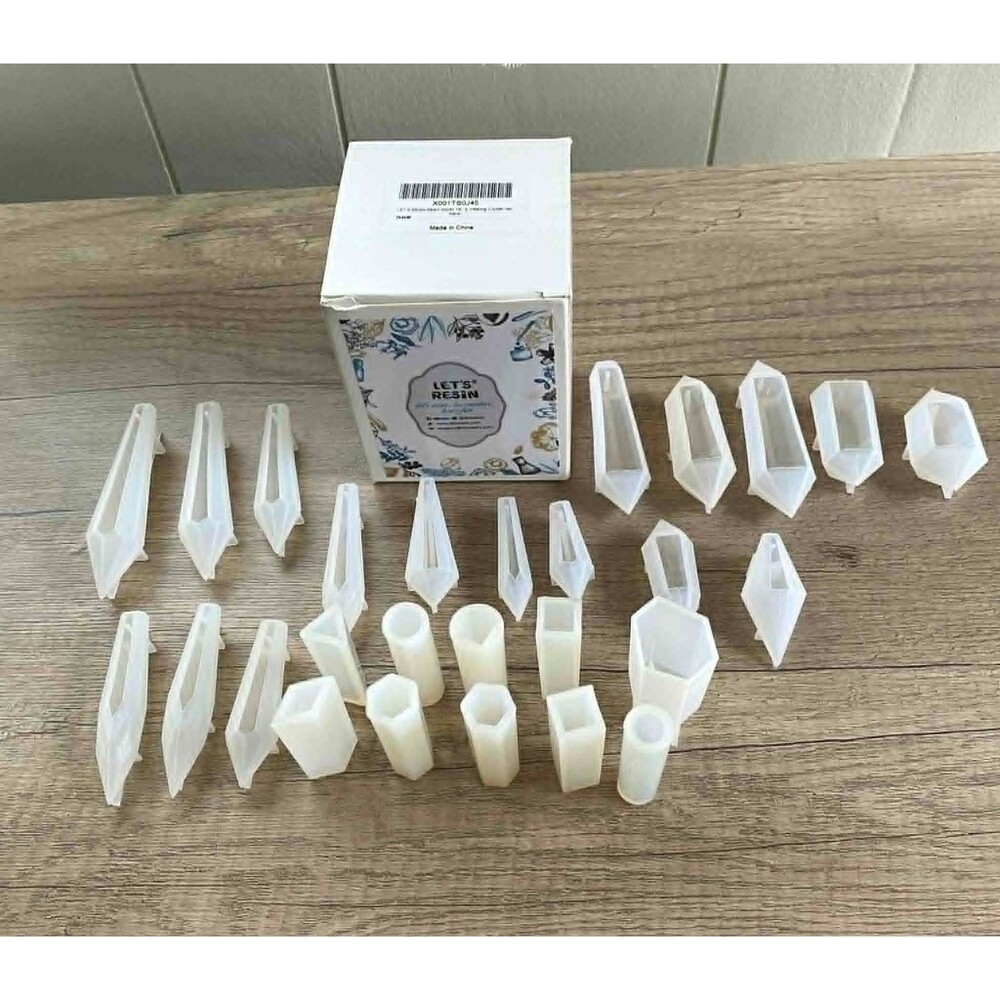 Crystal and Cylinder - Shaped Clear Silicone UV Resin Molds - Picture 5 of 5